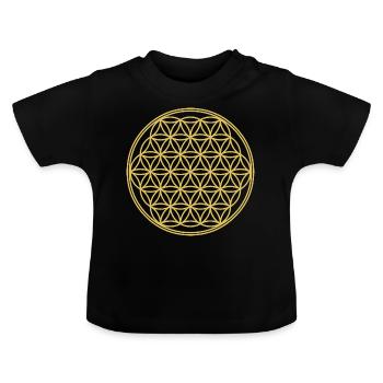 fleur de vie - T-shirt bio col rond Bébé - noir - Devant