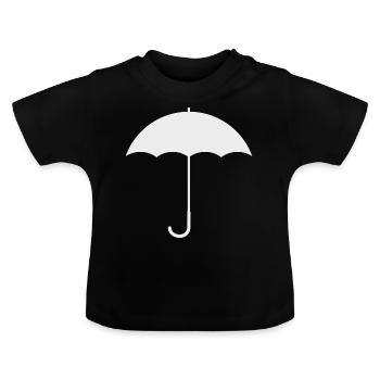 Regenschirm - Baby Bio-T-Shirt mit Rundhals - Schwarz - Vorne