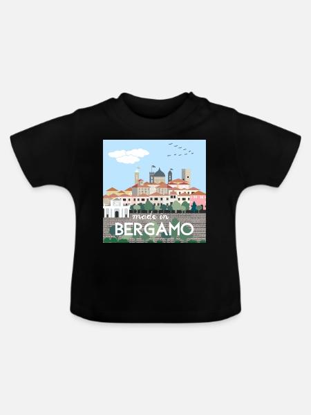 Oberes Bergamo - Baby Bio-T-Shirt mit Rundhals - Schwarz