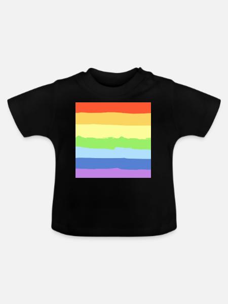 Regenbogen Pride - Baby Bio-T-Shirt mit Rundhals - Schwarz