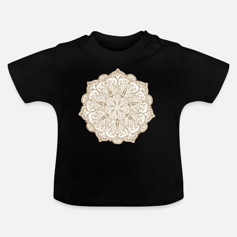 Mandala nature - T-shirt bio col rond Bébé - noir