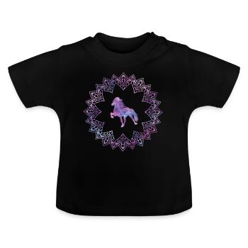 Tölter "Mandala Purple" - Baby Bio-T-Shirt mit Rundhals - Schwarz - Vorne