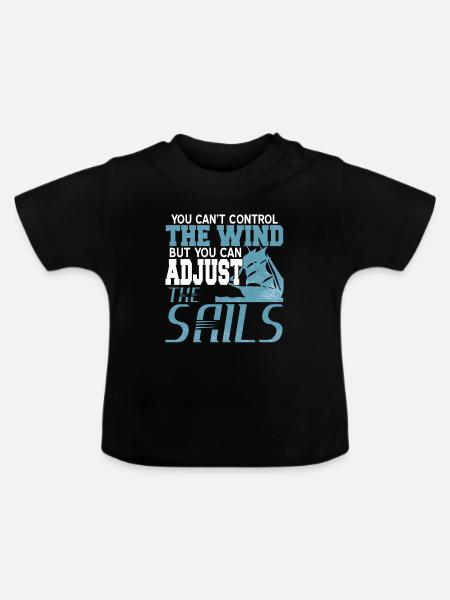 Segelboot - Baby Bio-T-Shirt mit Rundhals - Schwarz