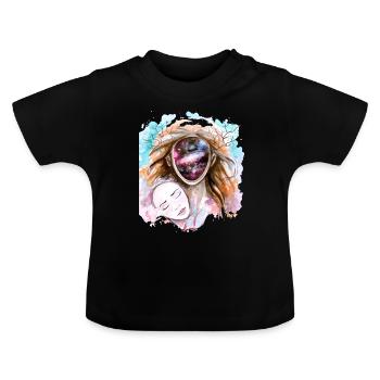 you are the universe - Baby Bio-T-Shirt mit Rundhals - Schwarz - Vorne