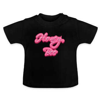 Honey Bee - Baby Organic T-Shirt with Round Neck - black - Front