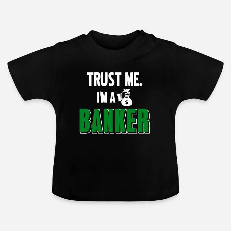 Banker Geschenk - Baby Bio-T-Shirt mit Rundhals - Schwarz