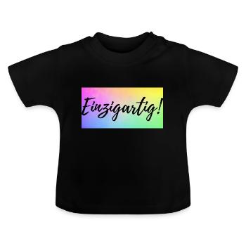 Einzigartig - Baby Bio-T-Shirt mit Rundhals - Schwarz - Vorne