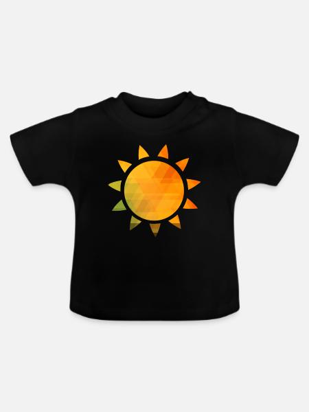 Sonne - Baby Bio-T-Shirt mit Rundhals - Schwarz