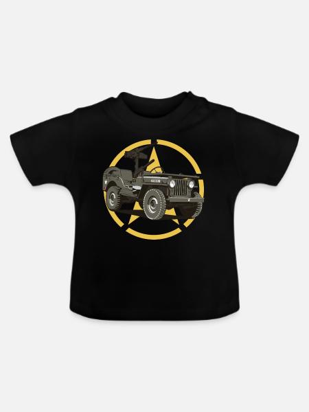 Offroad-Militärfahrzeug - Baby Bio-T-Shirt mit Rundhals - Schwarz