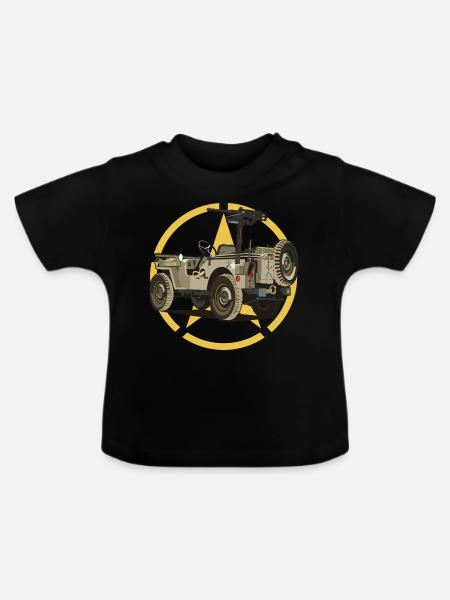 Offroad-Militärfahrzeug - Baby Bio-T-Shirt mit Rundhals - Schwarz