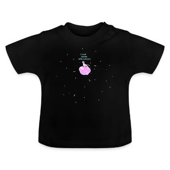 Einhorn im Universum - Baby Bio-T-Shirt mit Rundhals - Schwarz - Vorne