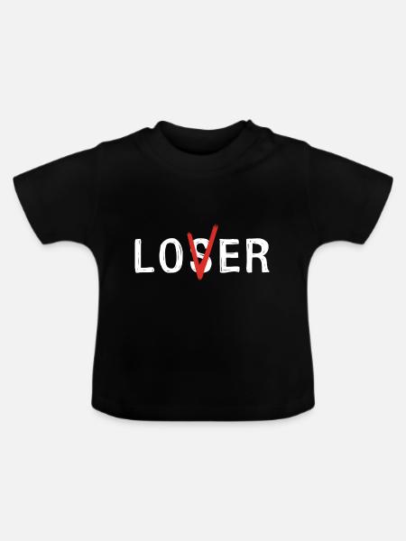 Verlierer oder Liebhaber - Baby Bio-T-Shirt mit Rundhals - Schwarz