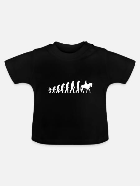 Evolution Reiter - Baby Bio-T-Shirt mit Rundhals - Schwarz