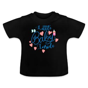 idée de cadeau naissance bébé enfant né naissance - T-shirt bio col rond Bébé - noir - Devant