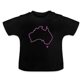 Australien - Baby Bio-T-Shirt mit Rundhals - Schwarz - Vorne