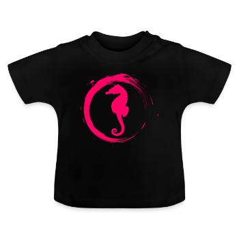hippocampe - T-shirt bio col rond Bébé - noir - Devant