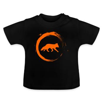 fox - Baby Organic T-Shirt with Round Neck - black - Front