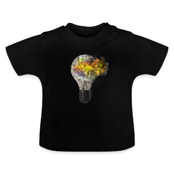 Ampoule ampoule ampoule lampe monde de la terre - T-shirt bio col rond Bébé - noir - Devant