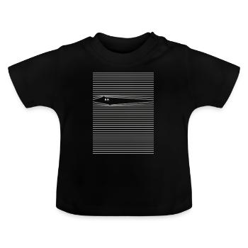 Jalousie Vorhang Augen Shirt - Baby Bio-T-Shirt mit Rundhals - Schwarz - Vorne