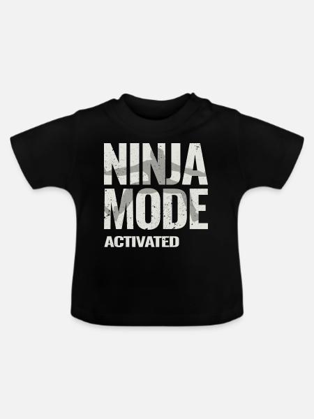 Ninja Warrior - Ninja-Modus aktiviert - Baby Bio-T-Shirt mit Rundhals - Schwarz
