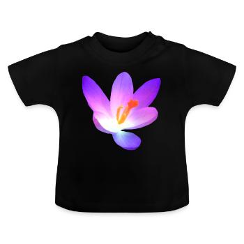 wundervolle Krokus - Blüte in violett im Frühjahr - Baby Bio-T-Shirt mit Rundhals - Schwarz - Vorne