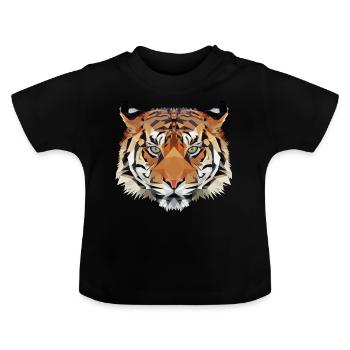 Geo Tiger - T-shirt bio col rond Bébé - noir - Devant