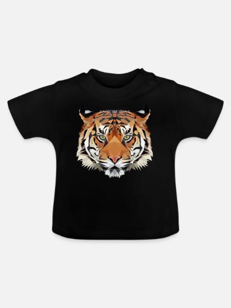 Geo Tiger - Baby Bio-T-Shirt mit Rundhals - Schwarz
