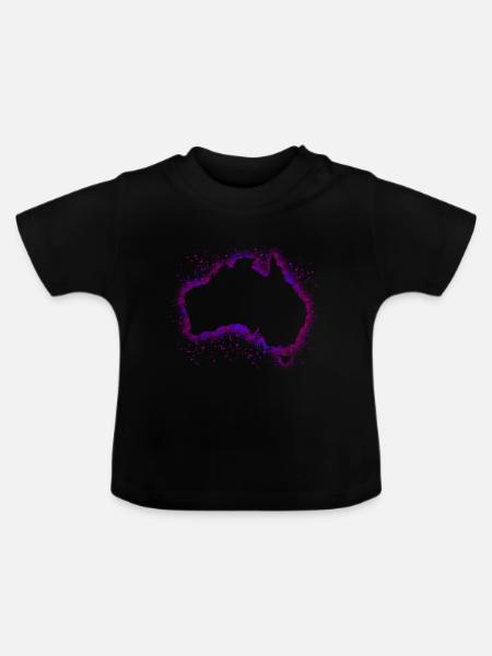 Australien - Baby Bio-T-Shirt mit Rundhals - Schwarz