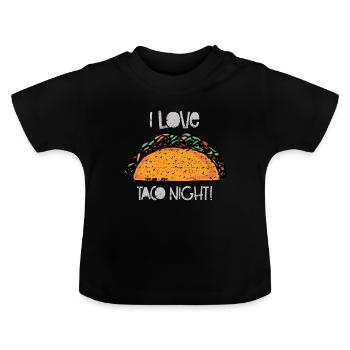 Ich liebe Taco Night - dunkel - Baby Bio-T-Shirt mit Rundhals - Schwarz - Vorne