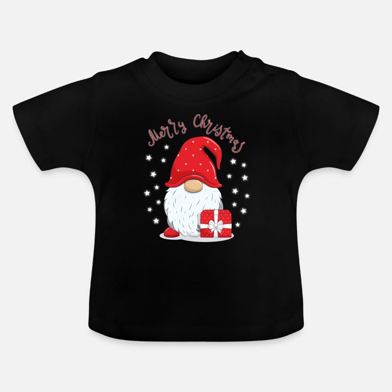 Noël enfant troll Noël - T-shirt bio col rond Bébé - noir