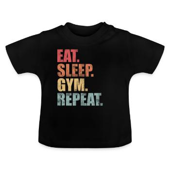 Gym Fitness Training Sport Vintage - T-shirt bio col rond Bébé - noir - Devant