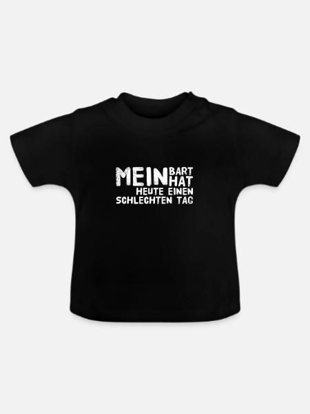 mein Bart und ich - Baby Bio-T-Shirt mit Rundhals - Schwarz