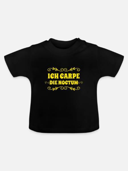 Nachteule - Baby Bio-T-Shirt mit Rundhals - Schwarz