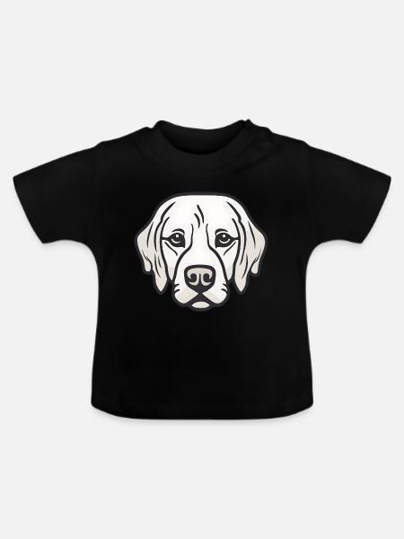 Treuer Blick - Baby Bio-T-Shirt mit Rundhals - Schwarz