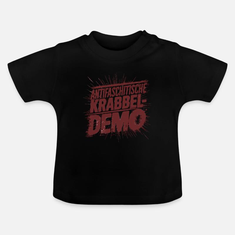 Krabbeldemo Kleinkind der ANTIFA - Baby Bio-T-Shirt mit Rundhals - Schwarz