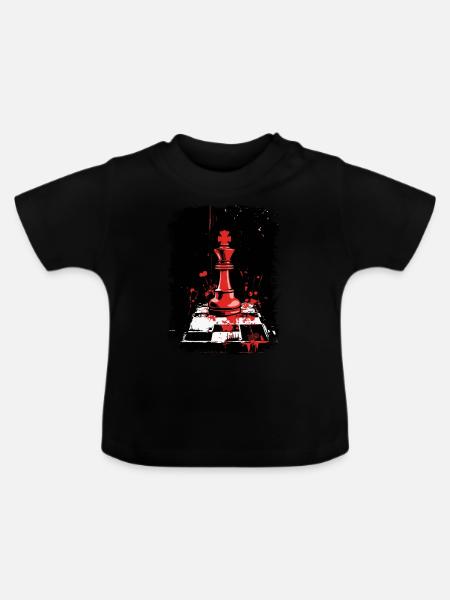 Schachfigur König - Baby Bio-T-Shirt mit Rundhals - Schwarz