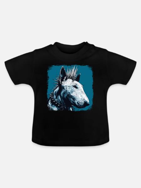 Punkrock Bullterrier - Baby Bio-T-Shirt mit Rundhals - Schwarz