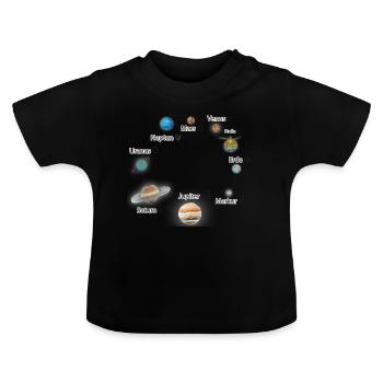 Sonnensystem - Baby Bio-T-Shirt mit Rundhals - Schwarz - Vorne