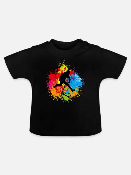 Freestyle-Roller - Baby Bio-T-Shirt mit Rundhals - Schwarz