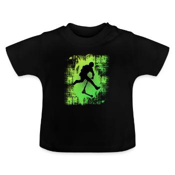 trottinette freestyle - T-shirt bio col rond Bébé - noir - Devant
