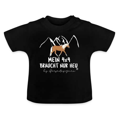 Mein 4x4 braucht Heu - Haflinger - Baby Bio-T-Shirt mit Rundhals