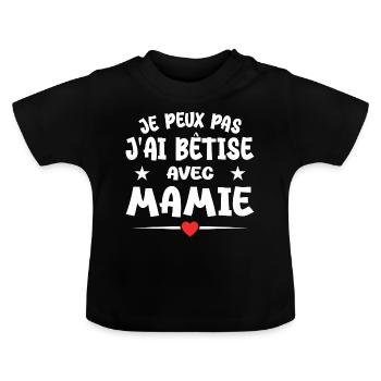 Ich kann es nicht, ich habe es mit Oma vermasselt - Baby Bio-T-Shirt mit Rundhals - Schwarz - Vorne