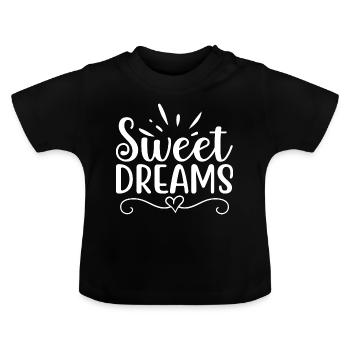 Sweet Dreams - Baby Bio-T-Shirt mit Rundhals - Schwarz - Vorne