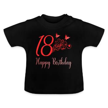 18th birthday - Baby Organic T-Shirt with Round Neck - black - Front