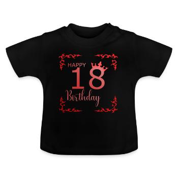 18th birthday - Baby Organic T-Shirt with Round Neck - black - Front