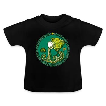 Verseau du zodiaque - T-shirt bio col rond Bébé - noir - Devant