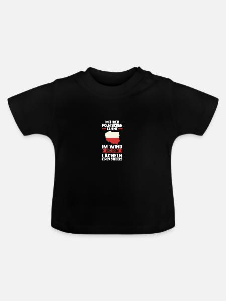 Pole Polnisch Polen - Baby Bio-T-Shirt mit Rundhals - Schwarz