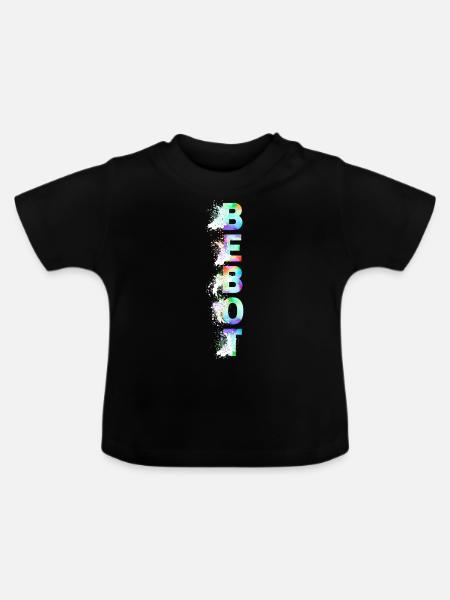 Bebot mit Effekt - Baby Bio-T-Shirt mit Rundhals - Schwarz
