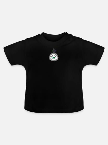 Faultier-Look - Baby Bio-T-Shirt mit Rundhals - Schwarz