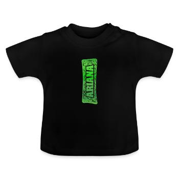 First name Ariana - Baby Organic T-Shirt with Round Neck - black - Front